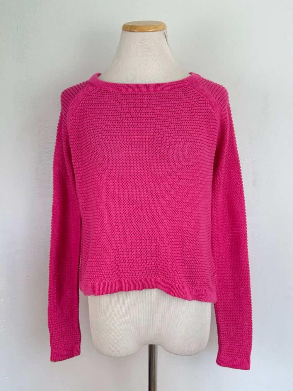 Lauren Ralph Lauren Sweater Top Size XS NWT Pink Eyelet Knit 100% Cotton Cropped
